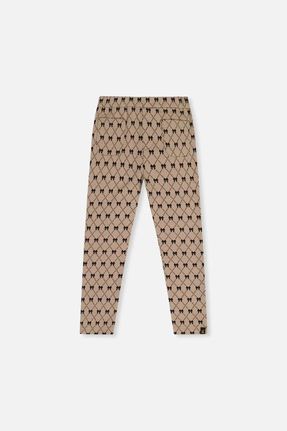 Deux Par Deux Treggings Beige Bow Tie Print
