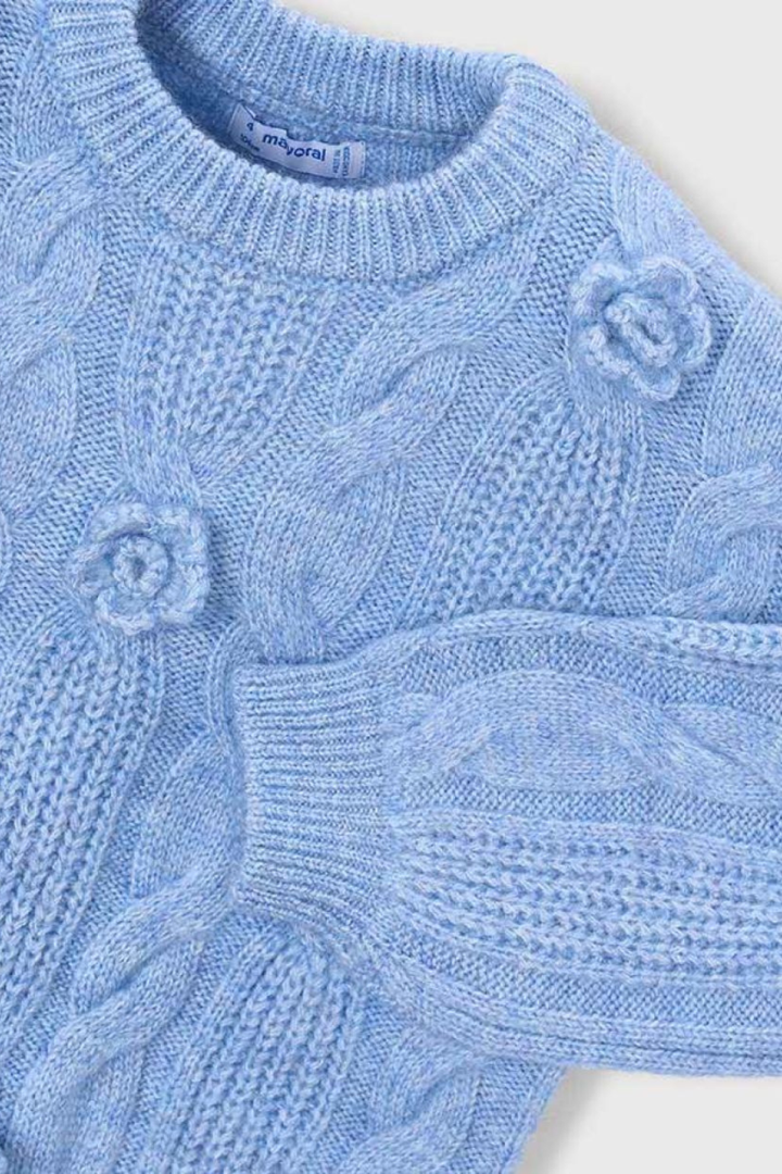 Mayoral Girl Flower Applique Sweater