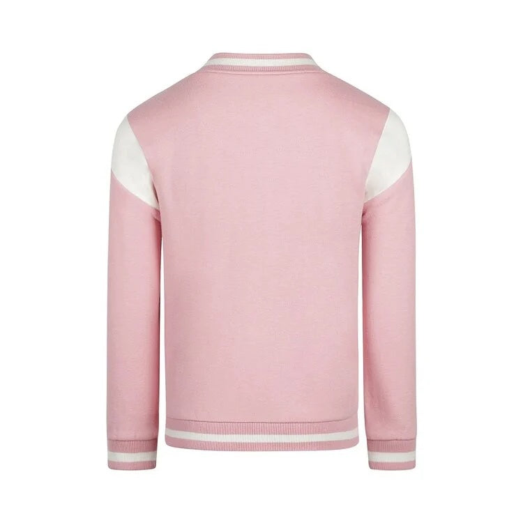 Bomber Varsity Jacket in Pink