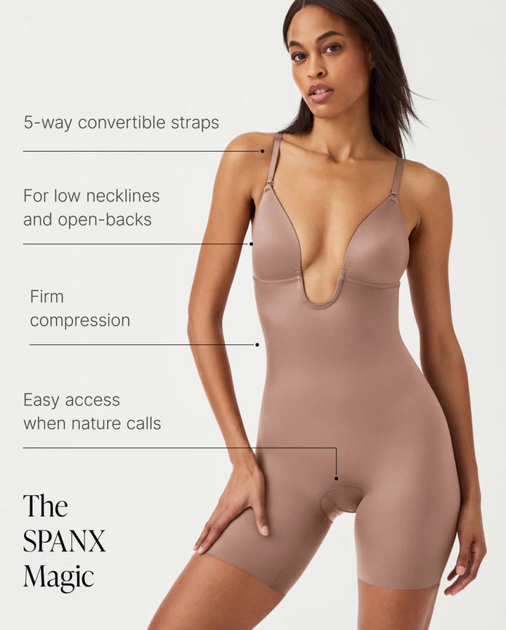 Plunge Low-Back Mid-Thigh Bodysuit