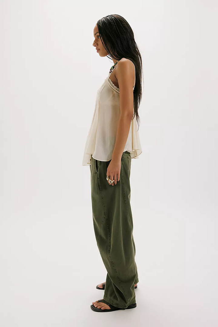 Free People Spotlight Washed Barrel Chino Trousers FREE PEOPLE