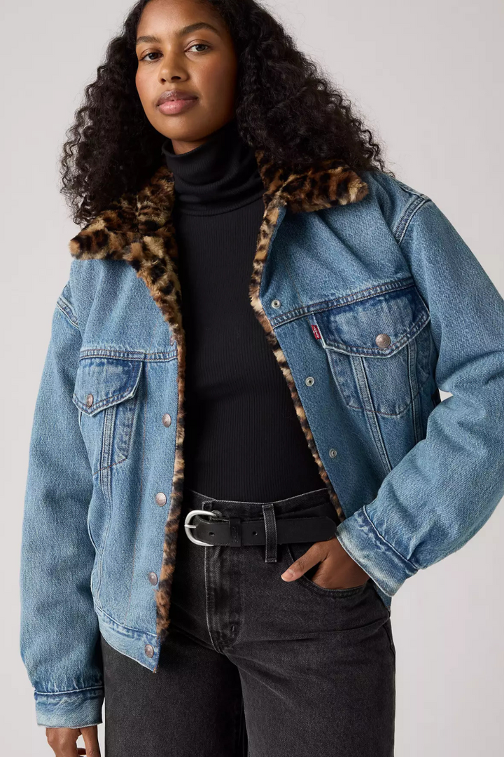 90s Fur Trucker Jacket