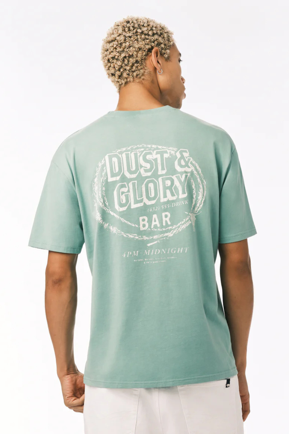 Buffalo David Bitton Teyze Dust & Glory Skull Graphic T-Shirt in Creme De Menthe - Hot Peppers Clothing