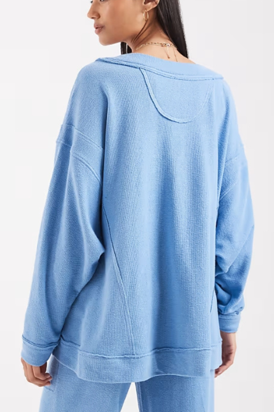 Free People Staycation V neck Pullover Sweat Top FREE PEOPLE