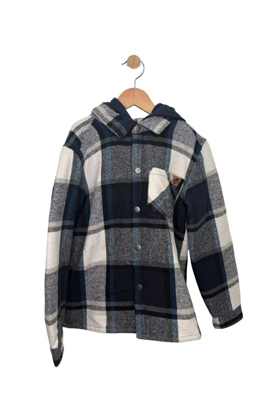MID Kids Boys Plaid Hooded Shacket