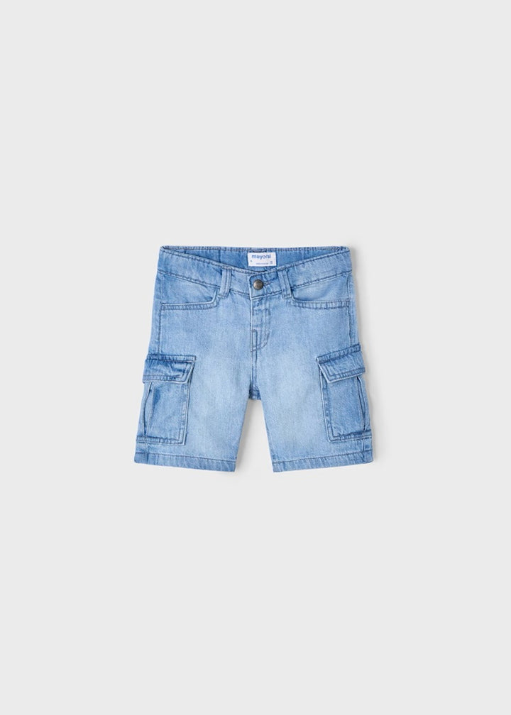 Denim Bermuda cargo shorts