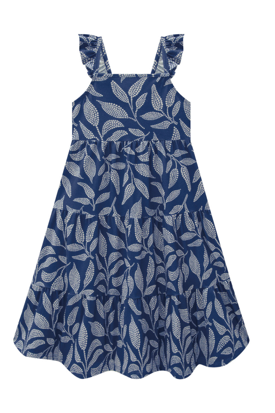 Milon Girl's Blue Leaf Print Dress MILON