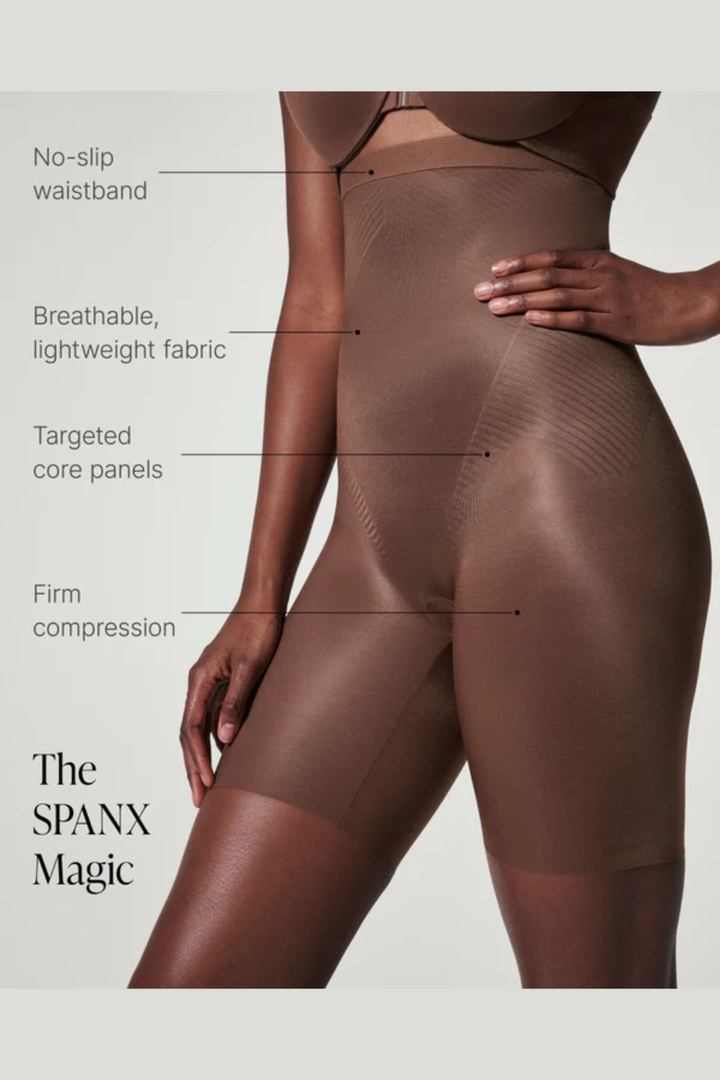 High-Waisted Mid-Thigh Short in Champagne Beige