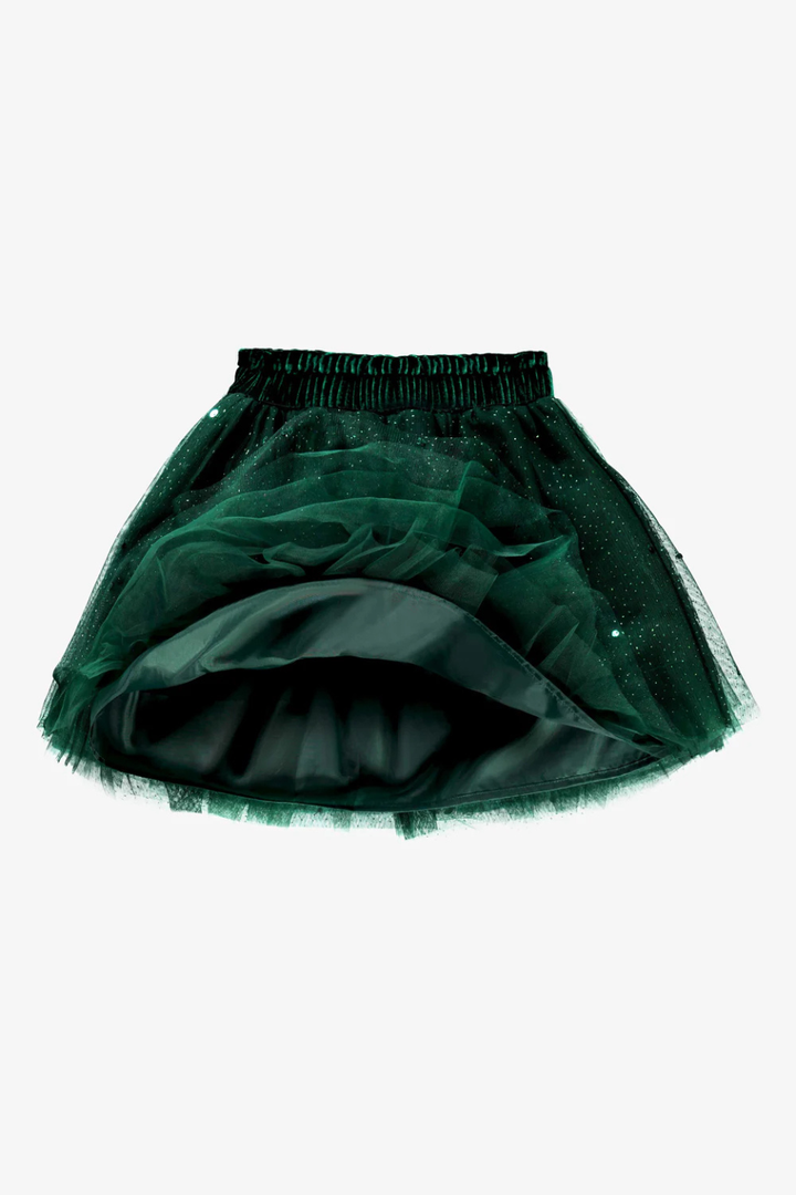 Green skirt in sequin