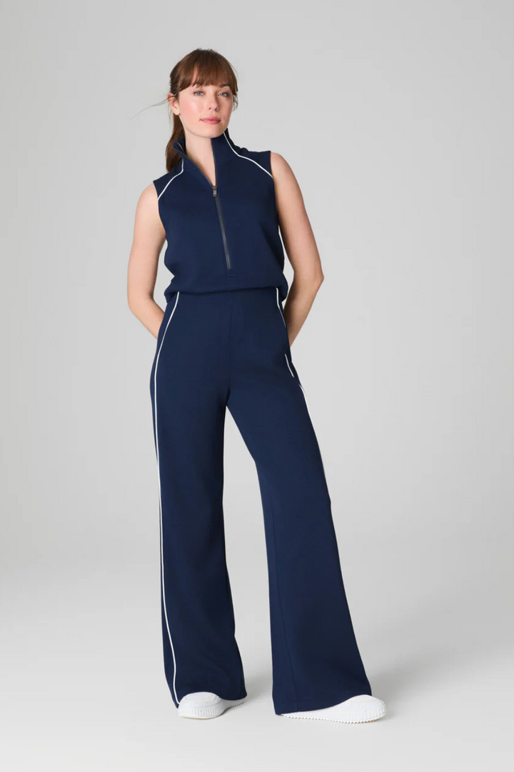 AirEssentials® Pique Sleeveless Mockneck Jumpsuit