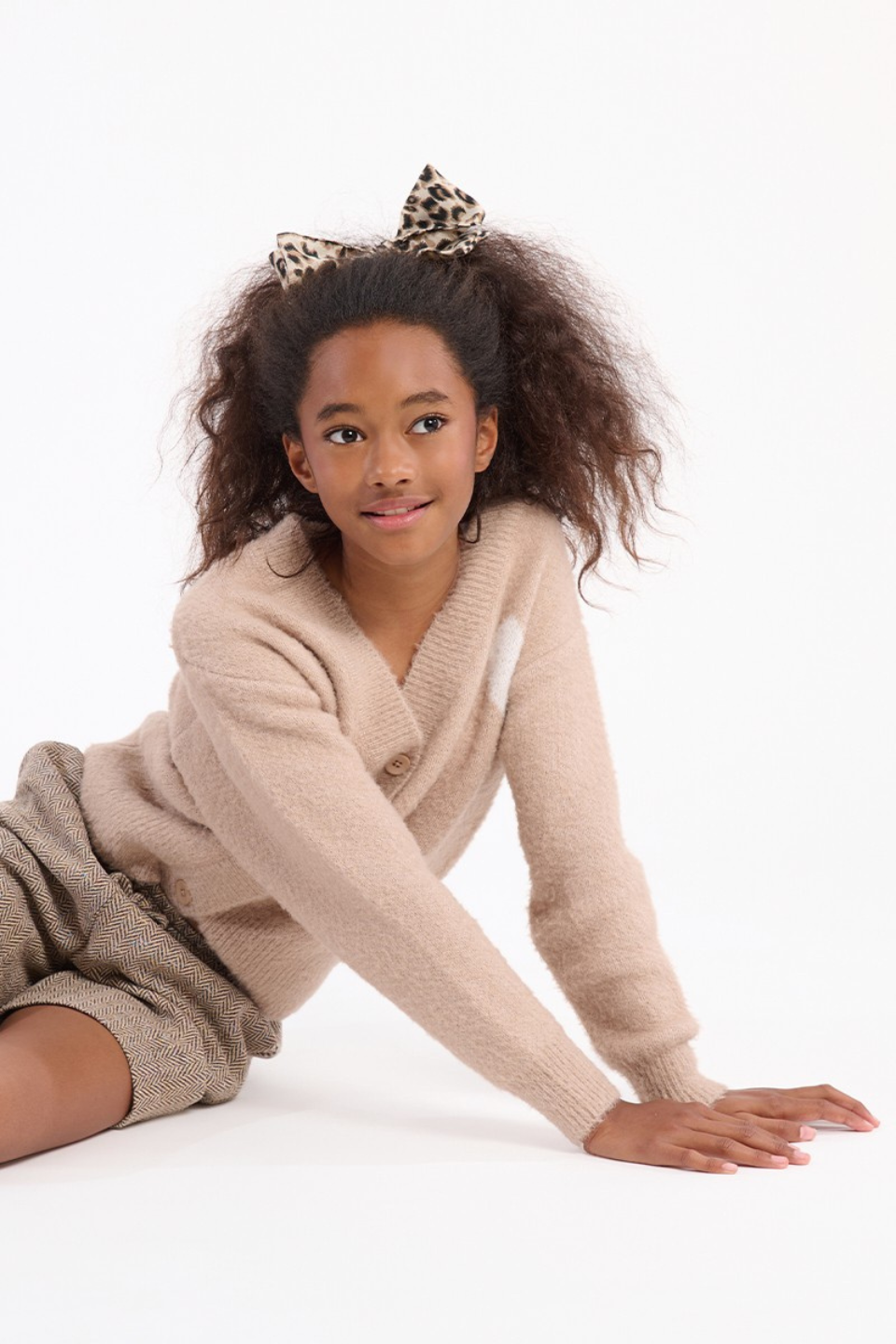 Oversized knitted heart cardigan