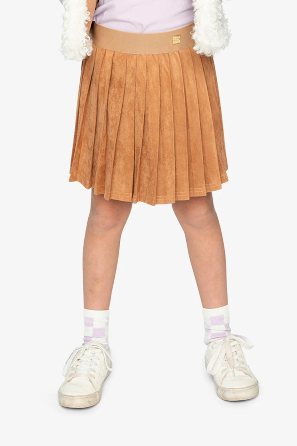 Deux Par Deux Pleated Skirt Brown