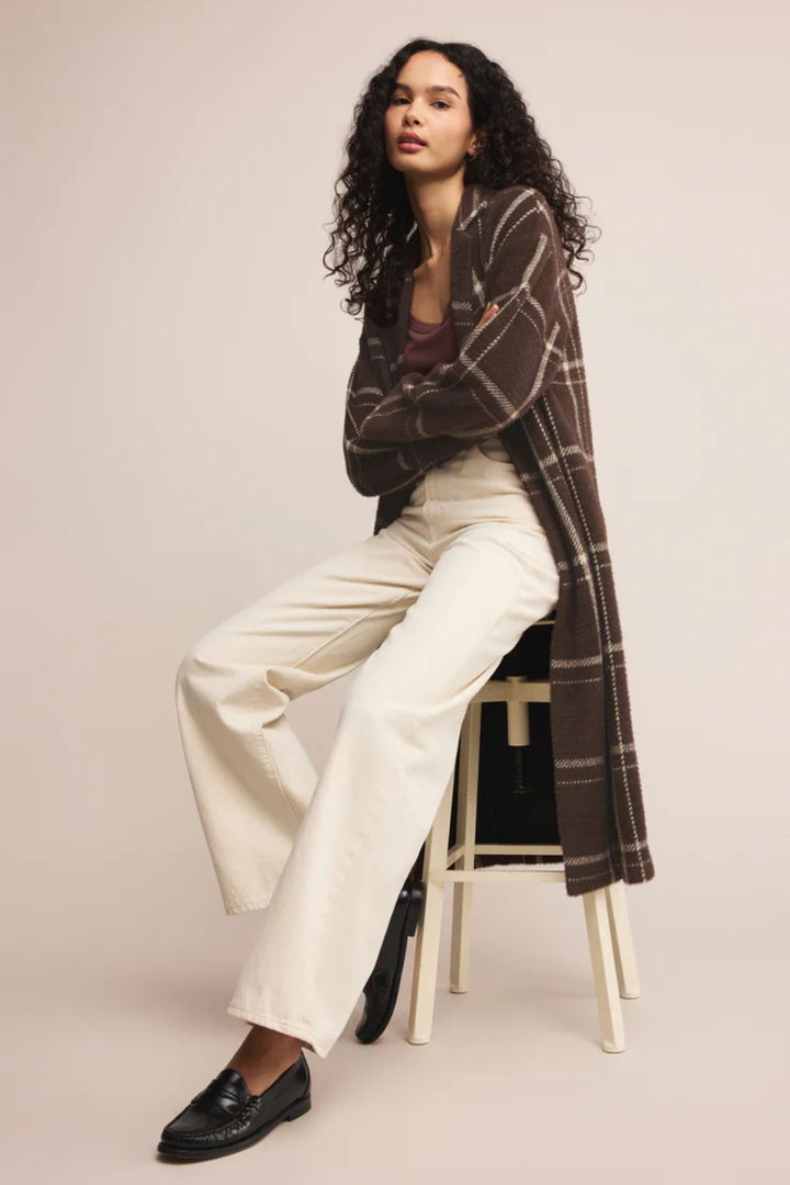 Mason Knit Plaid Coat