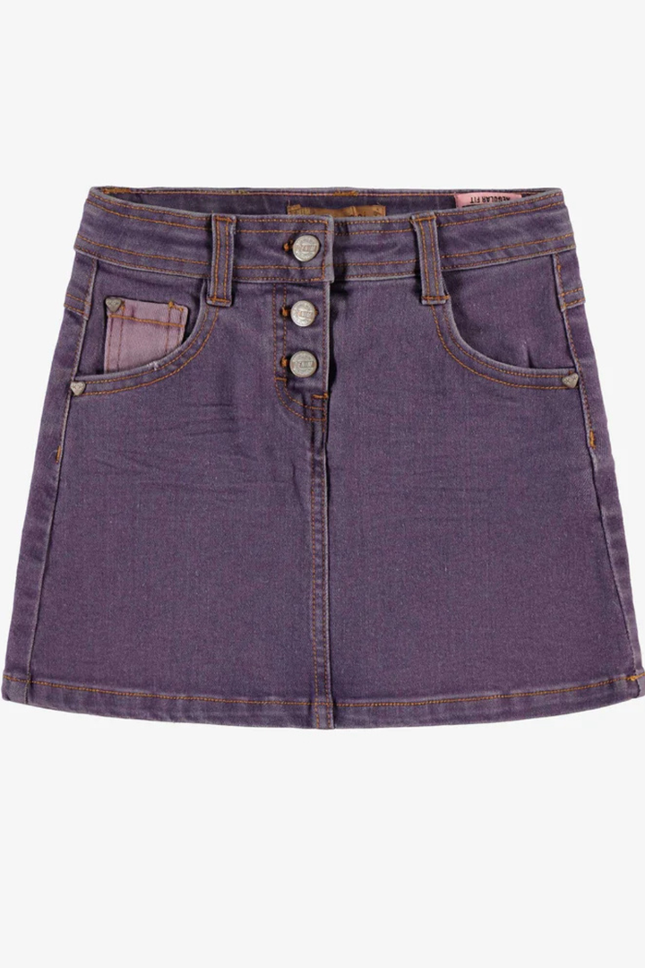 Purple denim skirt