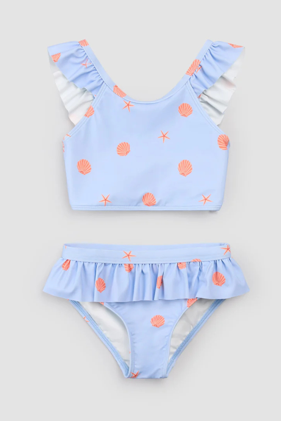 Shells Print on Light Blue Bikini - Hot Peppers Clothing