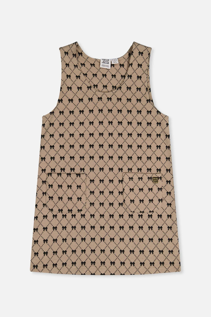 Deux Par Deux Jumper Beige Bow Tie Print