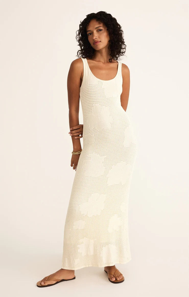 Praya Fleur Crochet Midi Dress