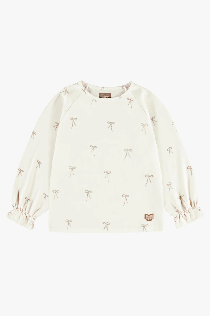Cream T-shirt with all over print