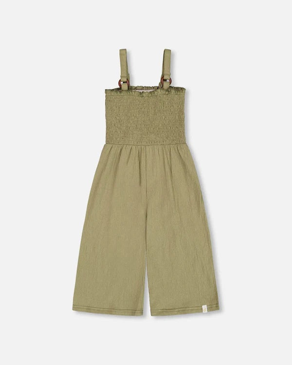 Smocked Crinkle Jersey Jumpsuit
