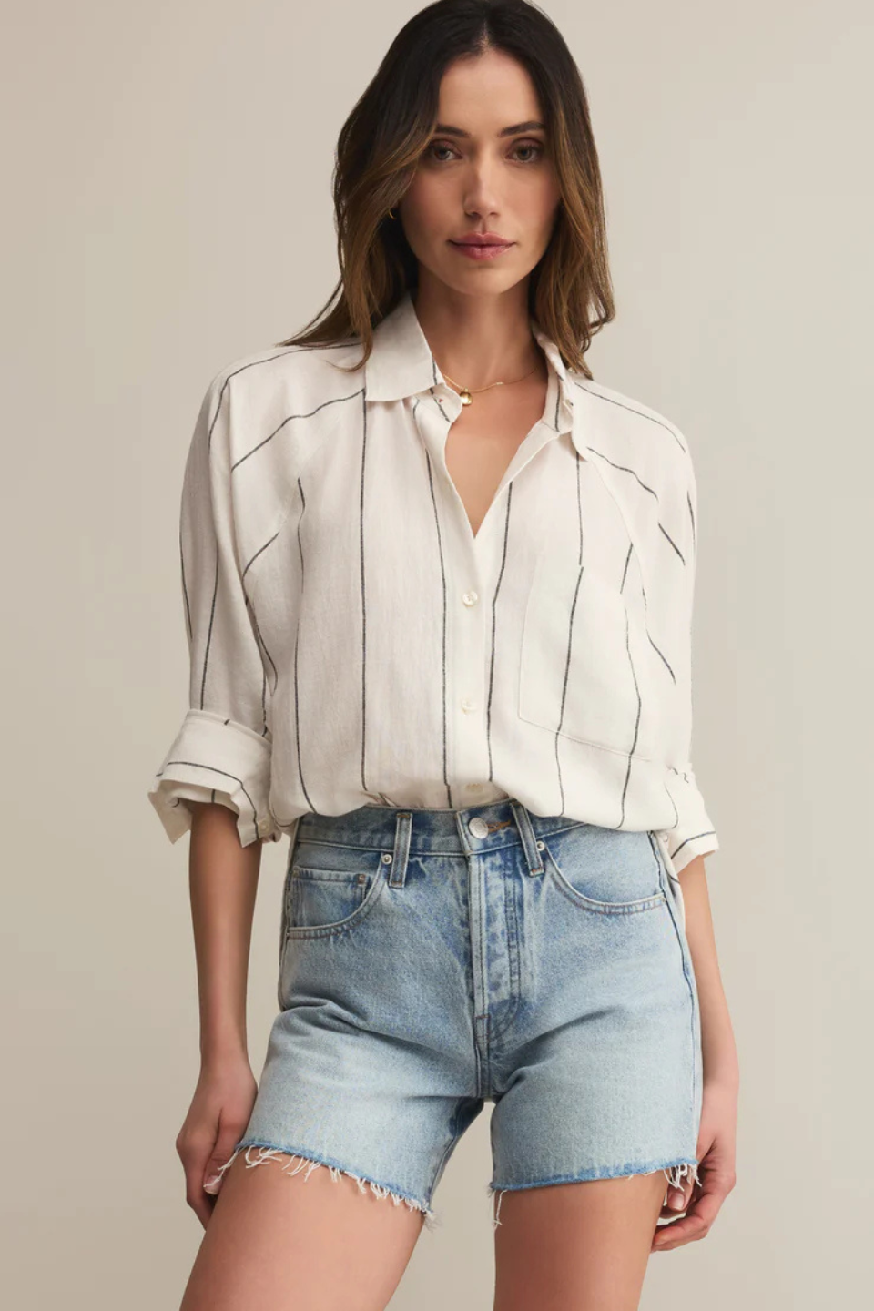 Perfect Linen Striped Top