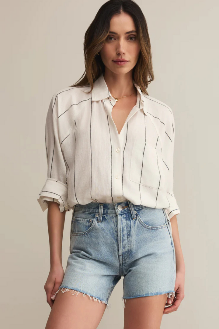 Perfect Linen Striped Top