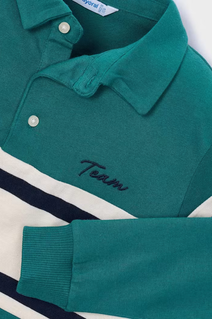Mayoral Boy Mixed Fabric Polo