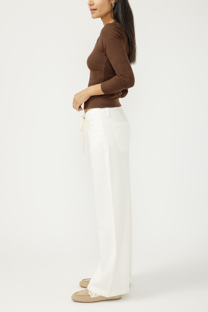 SILVER Wide Leg Drawstring Beach Jeans - Hot Peppers Clothing