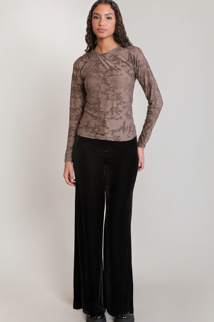 Dex Blythe Velvet Wide-Leg Pant