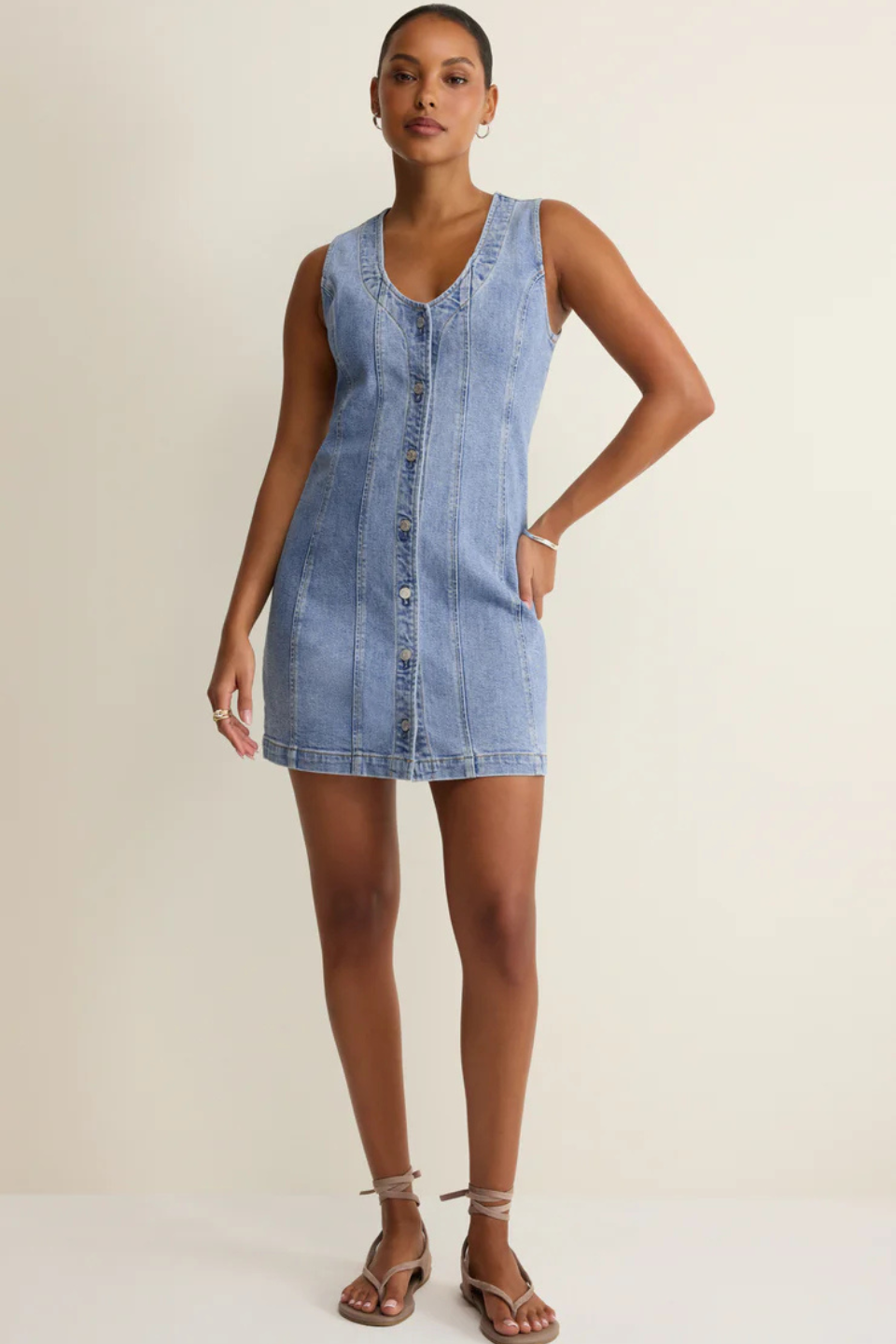Z Supply Jolie Denim Mini Dress Z SUPPLY