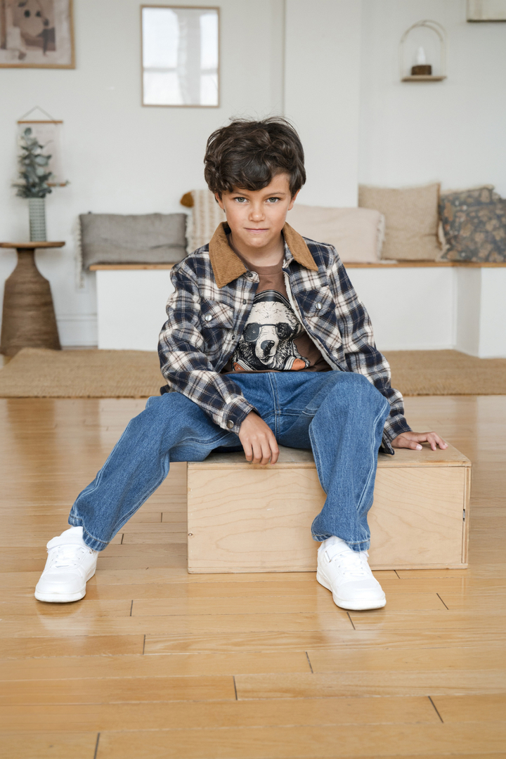 MID Youth Boys Sherpa-Lined Plaid Shacket