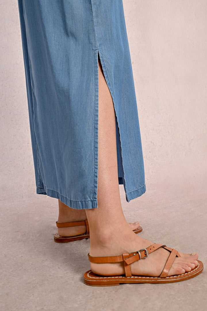 Long straight dress in Tencel
