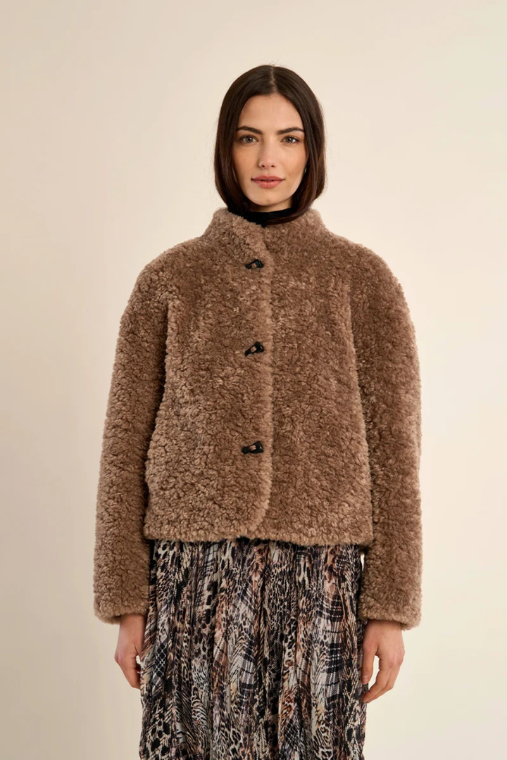 Molly Bracken Short imitation sheepskin jacket