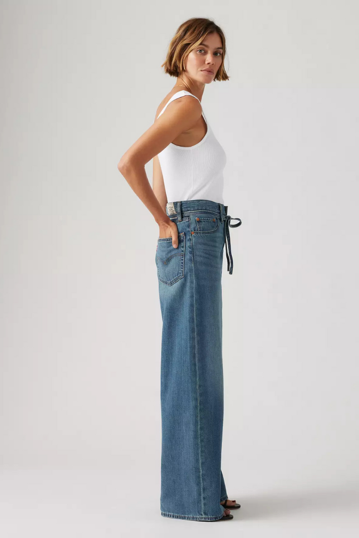 Xl Baggy Straight Linen+ Denim Jeans