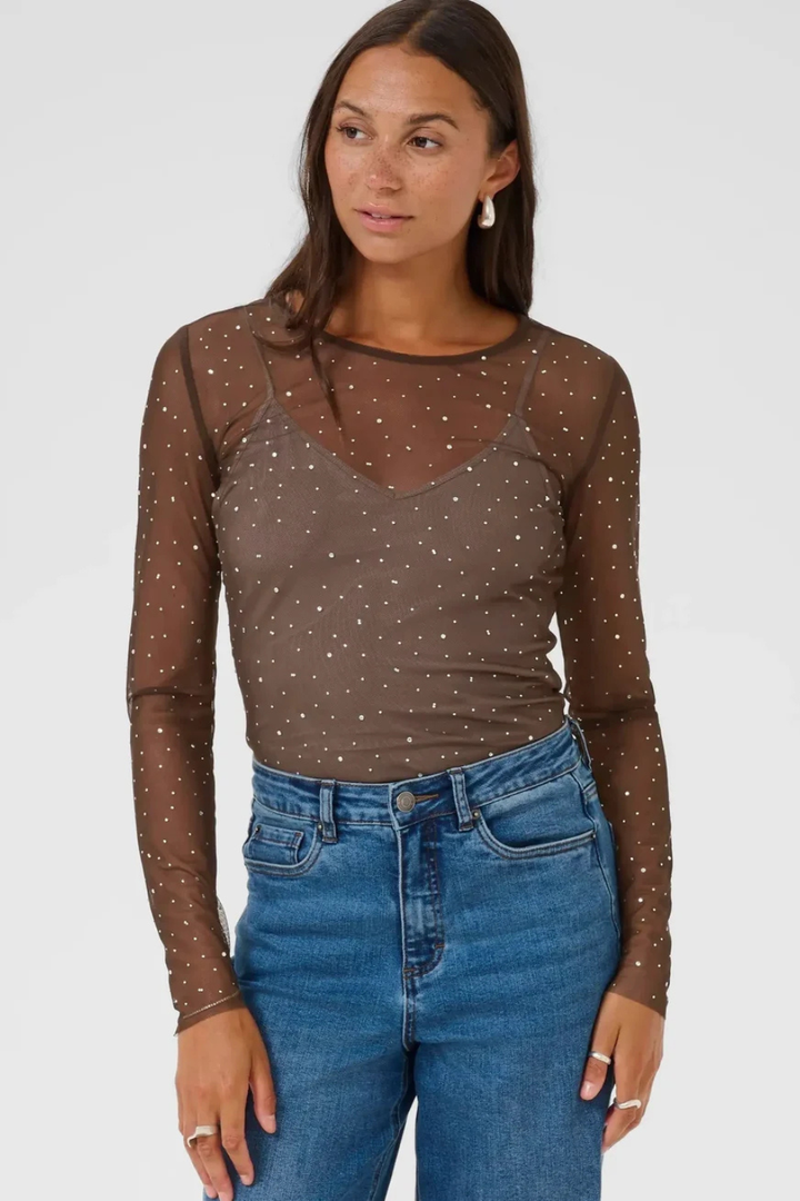 Stinna T-shirt in Black Coffee