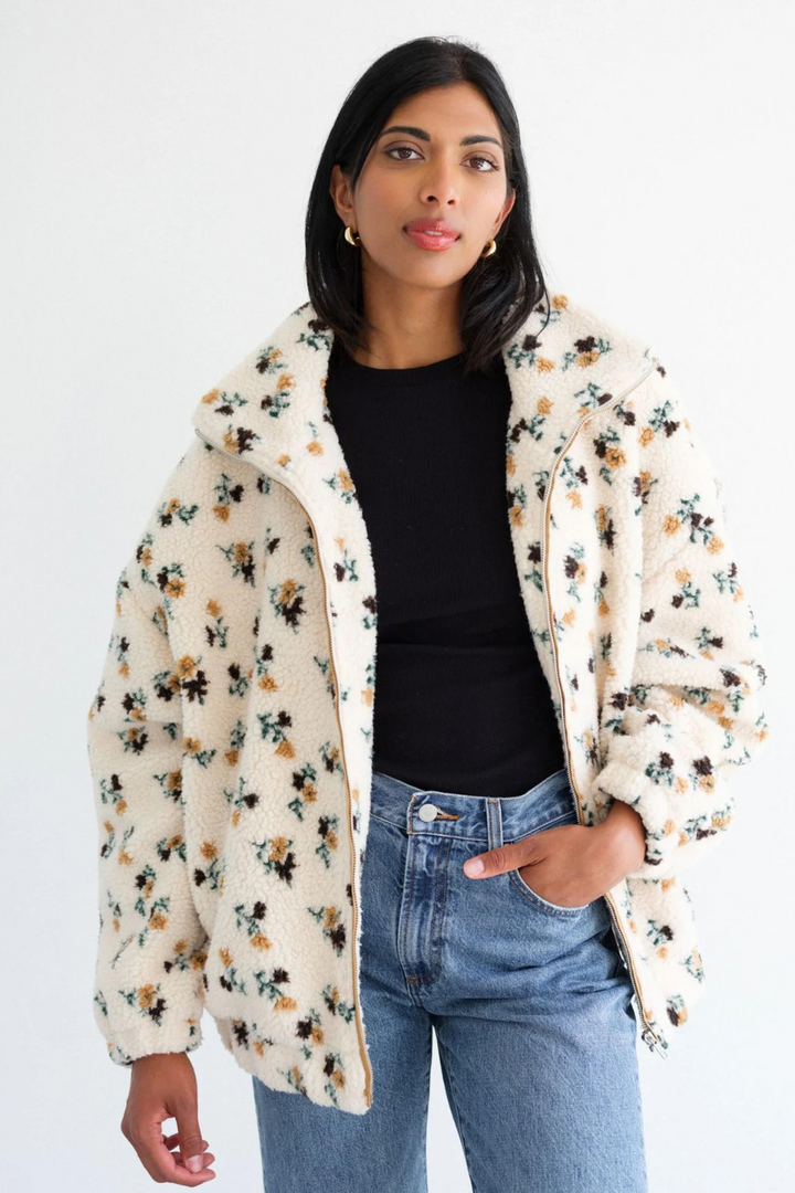 All Over Floral Sherpa Jacket
