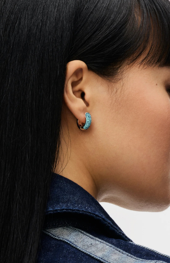 Astral & Black Sparkle Reversible Hoop Earrings