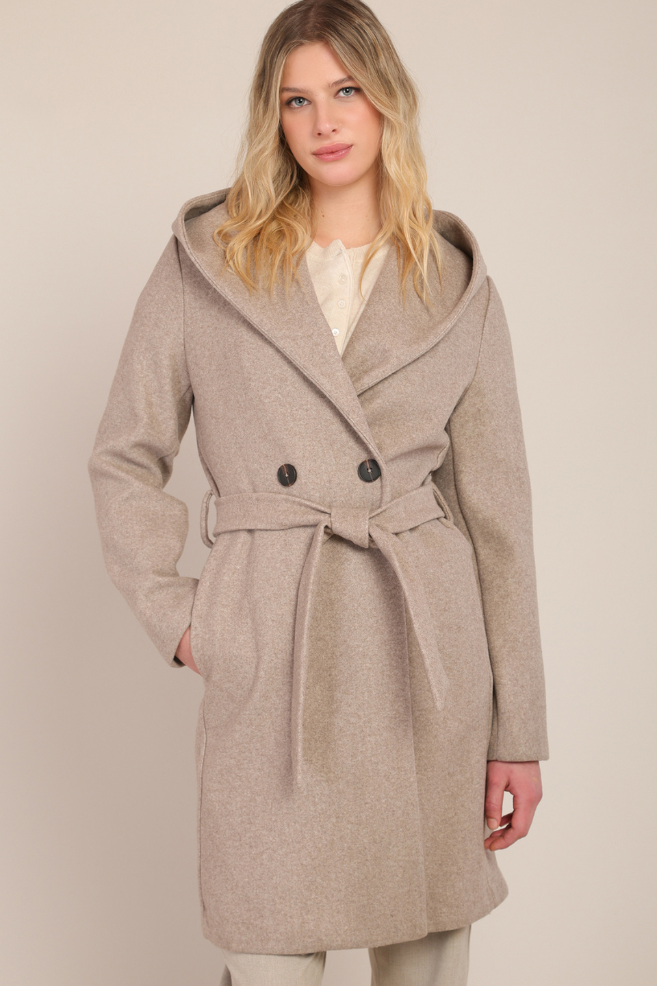 Room 34 Marley Belted Hooded Coat