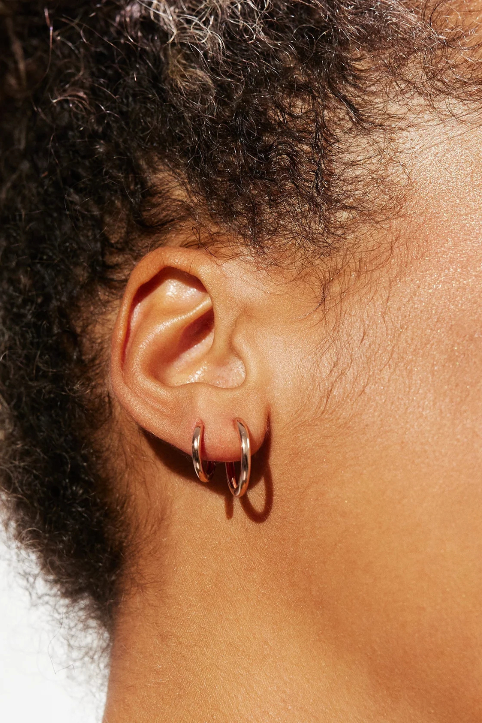Mini Hoop Earrings in Rose Gold