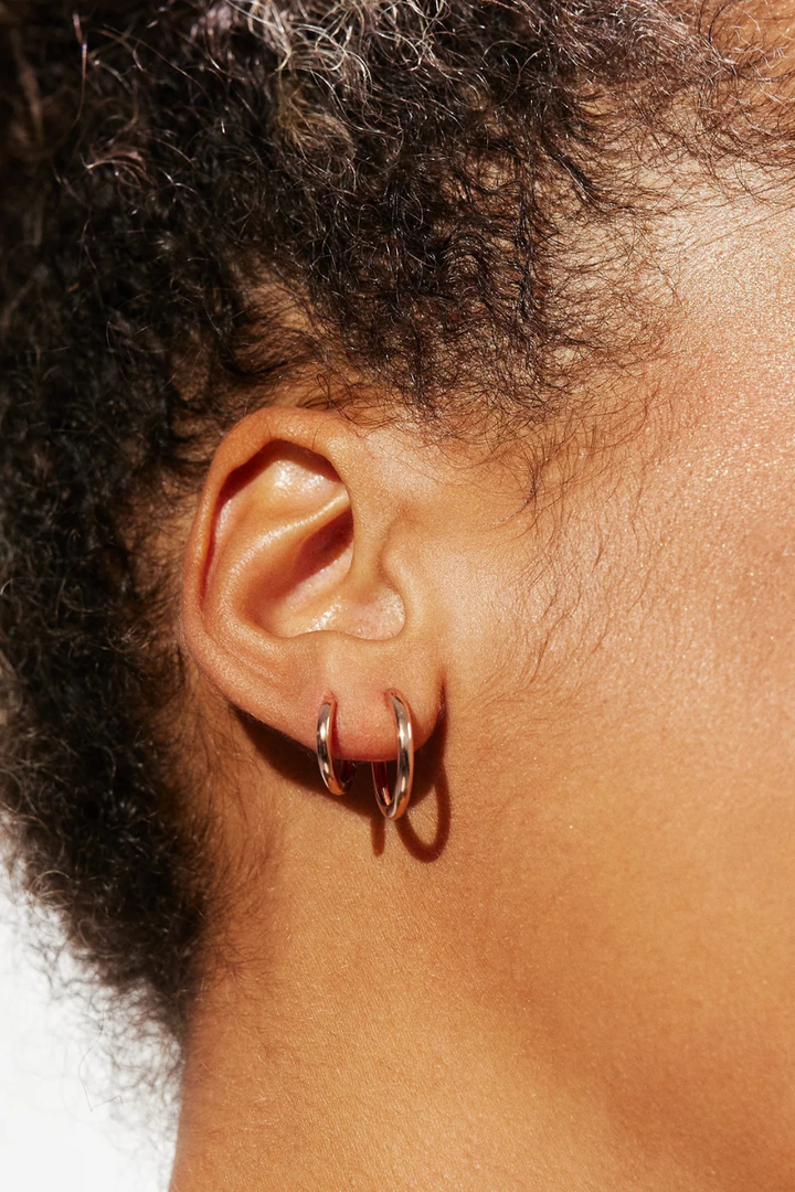 Mini Hoop Earrings in Rose Gold