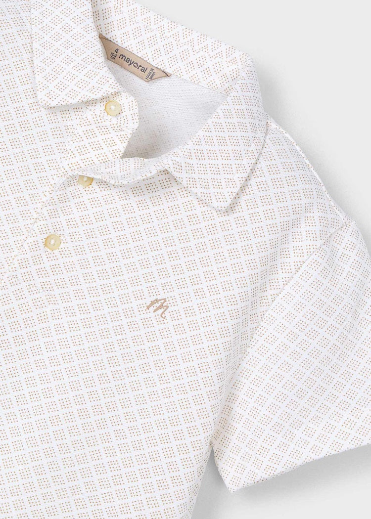 Geometric print polo shirt