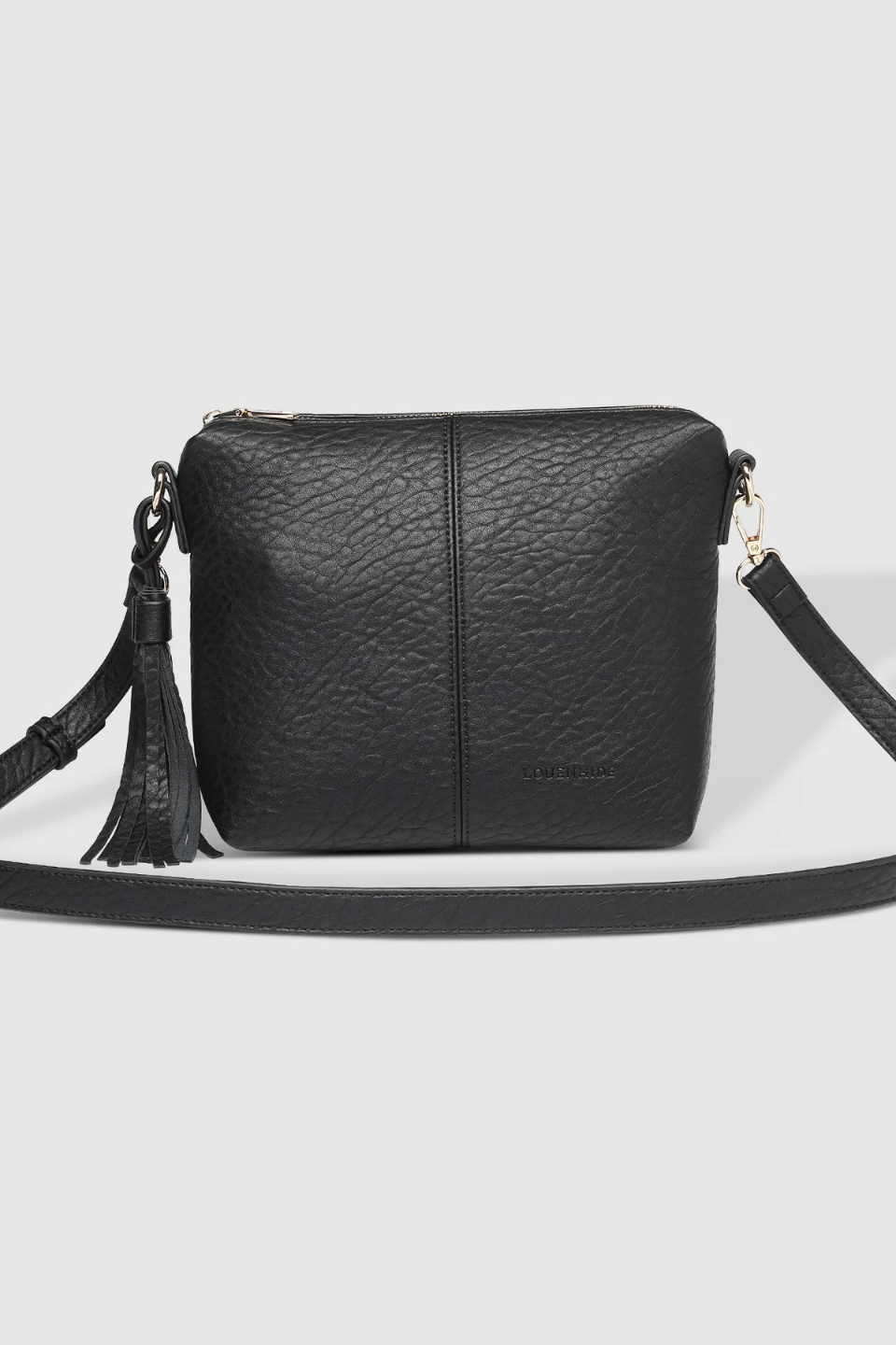Kasey Textured Crossbody Bag in Black