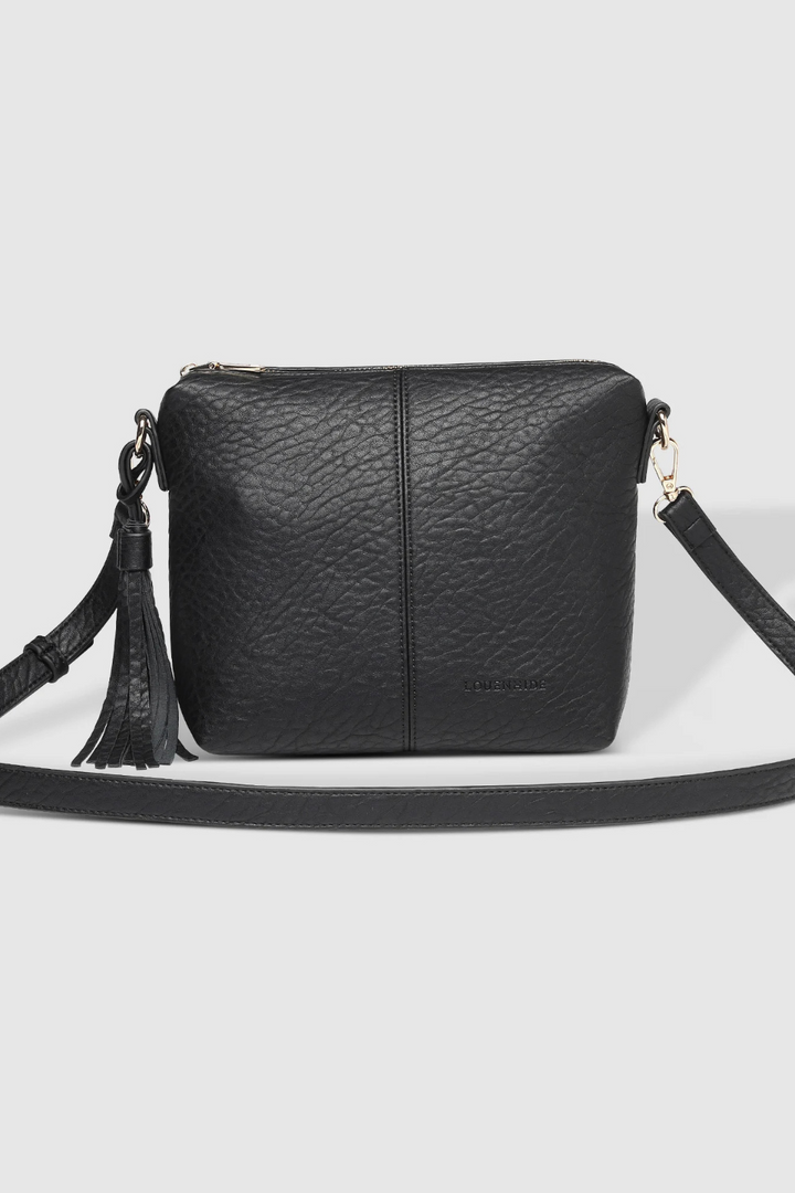 Kasey Textured Crossbody Bag in Black