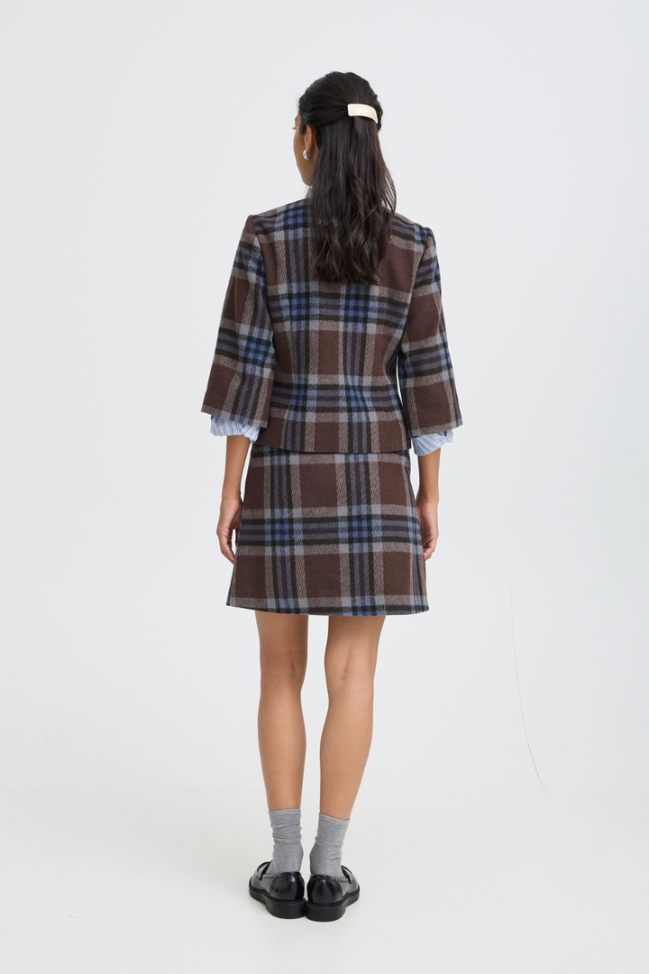b.young Bree Check Mini Skirt