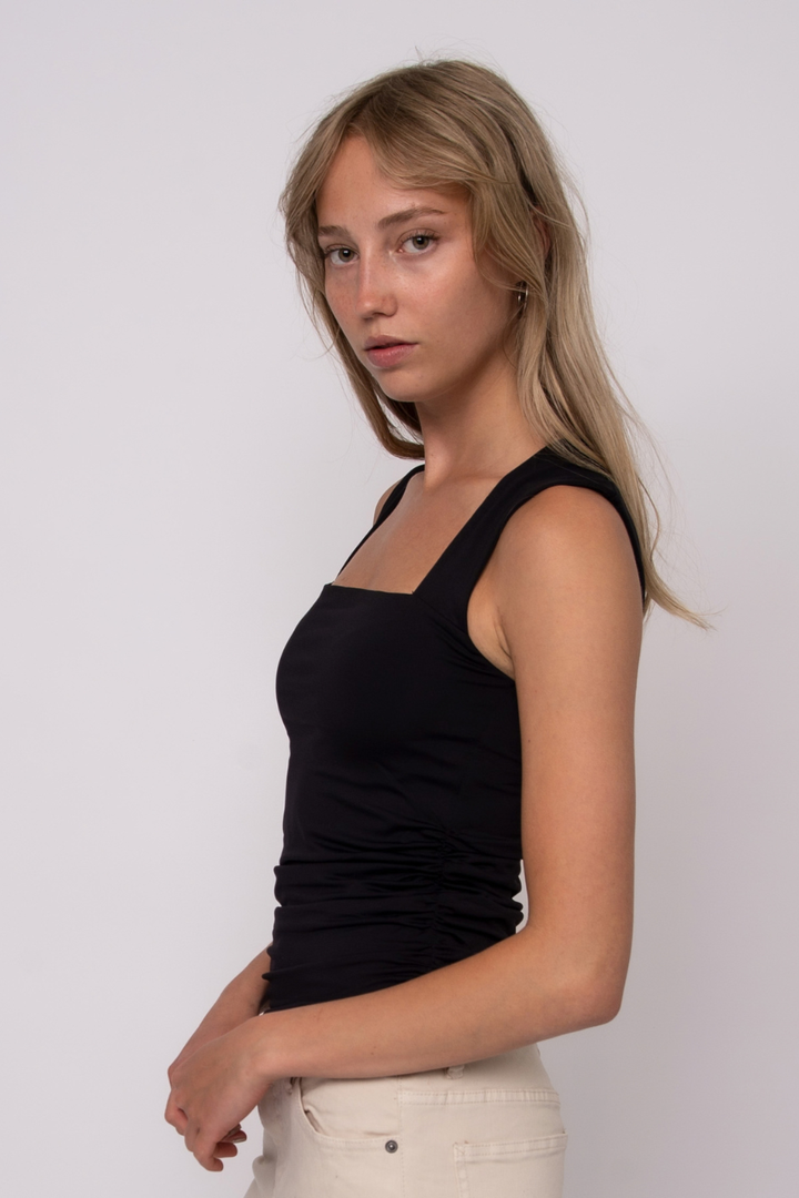 Second Skin by RD Style Davinci Square Neck Ruched Top