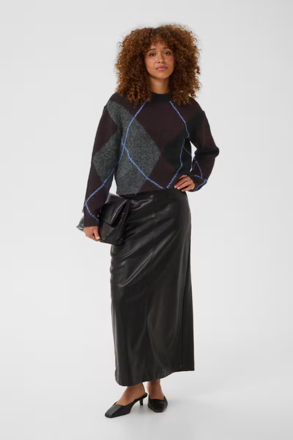 Kaffe Grith Wool Blend Argyle Pullover
