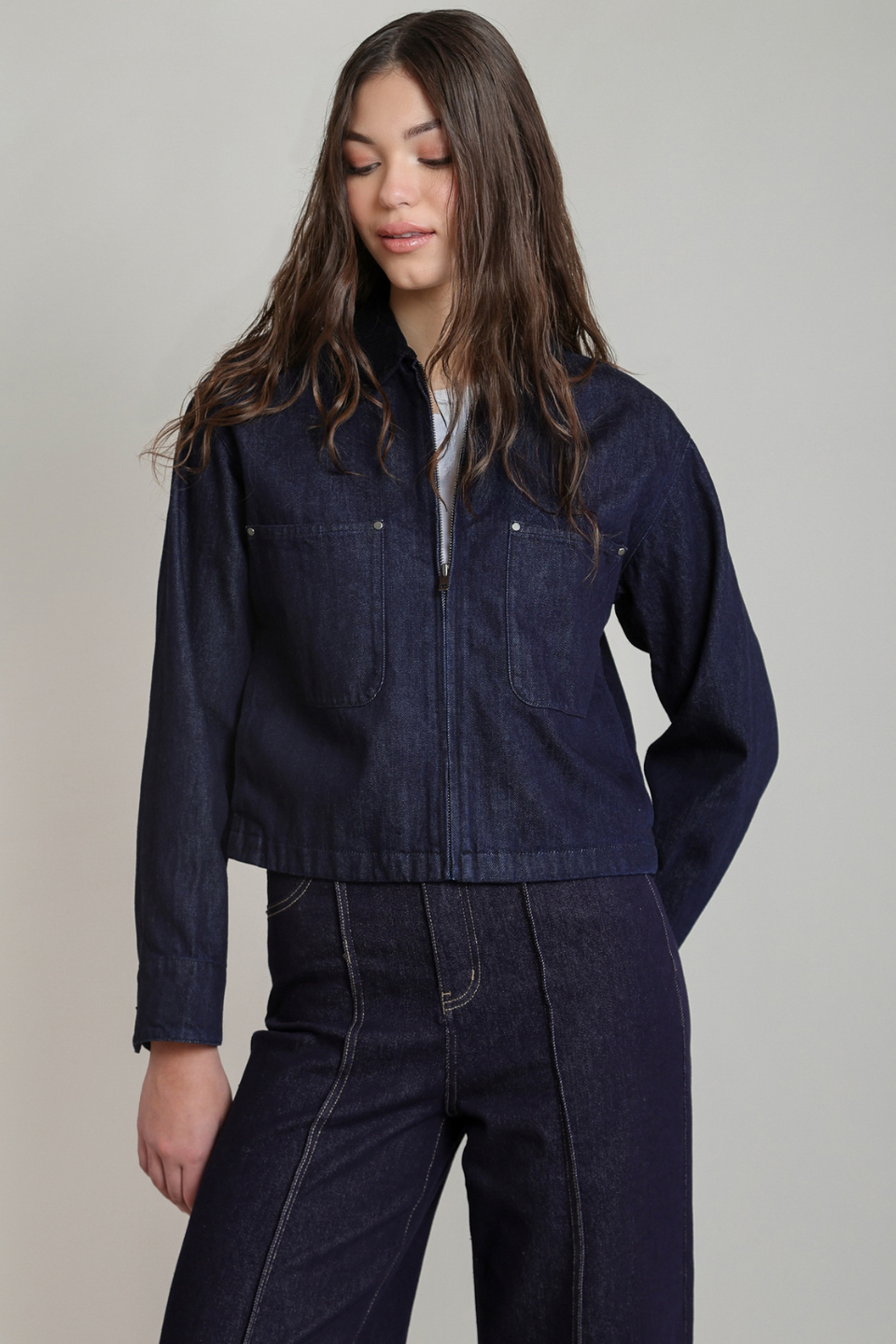 Dex Romi Corduroy Collar Denim Jacket