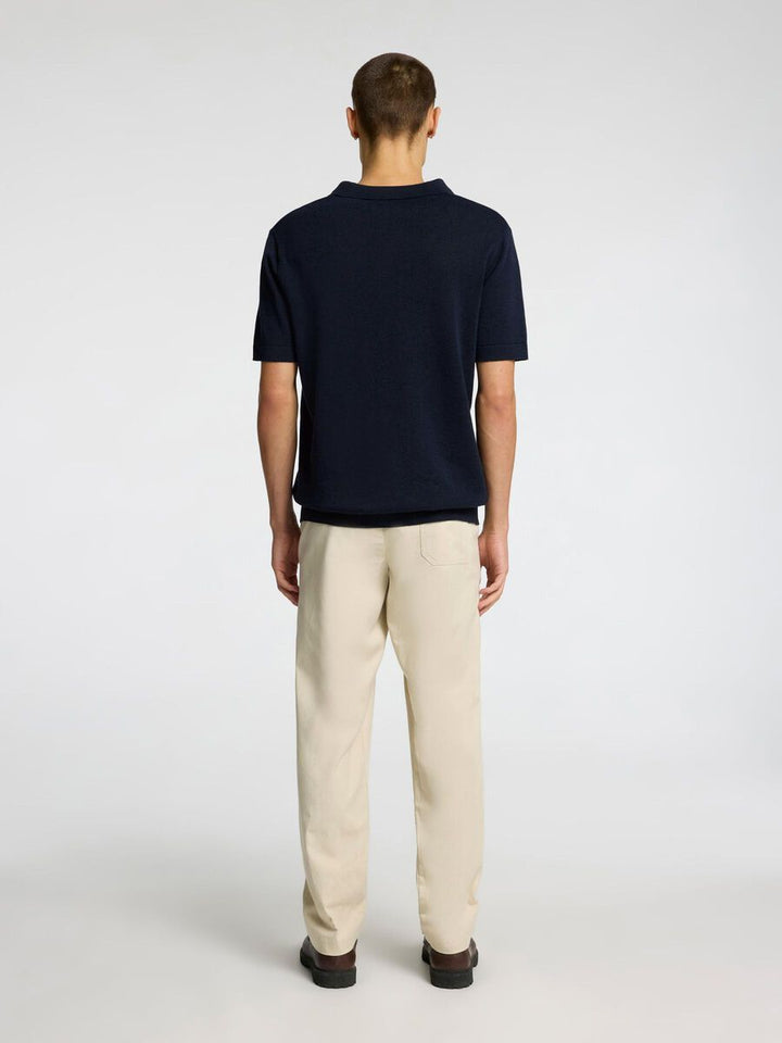 SHORT SLEEVED KNITTED POLO SHIRT