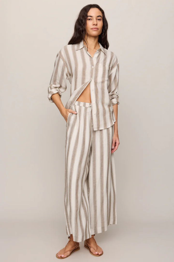 Z Supply Perfect Striped Linen Button Up
