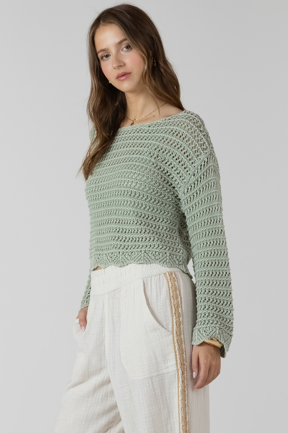 Dex Daphne Open Stitch Sweater - Hot Peppers Clothing