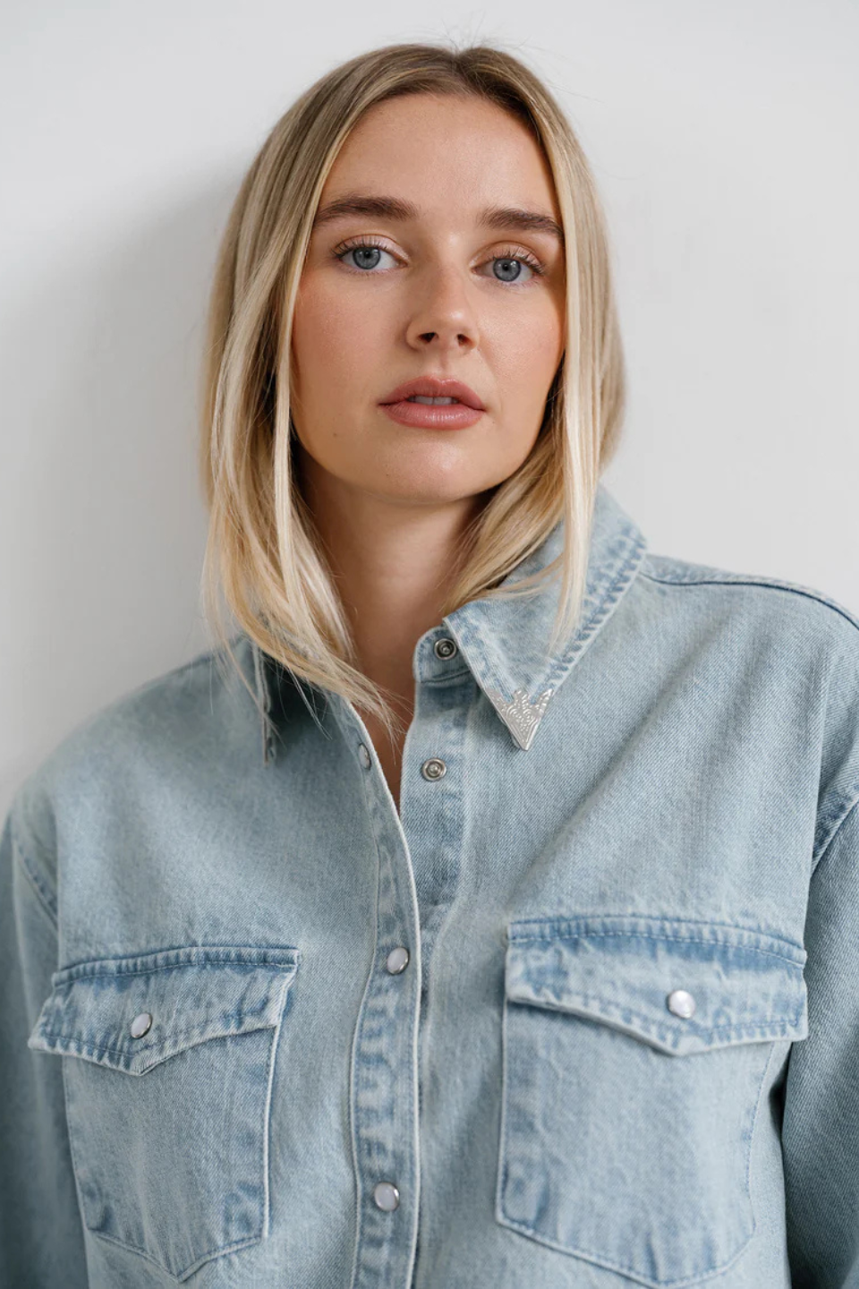 Brunette The Label Jolene Denim Shirt Brunette